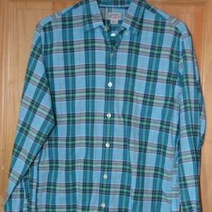 Med J. Crew Summer Plaid long sleeve button down